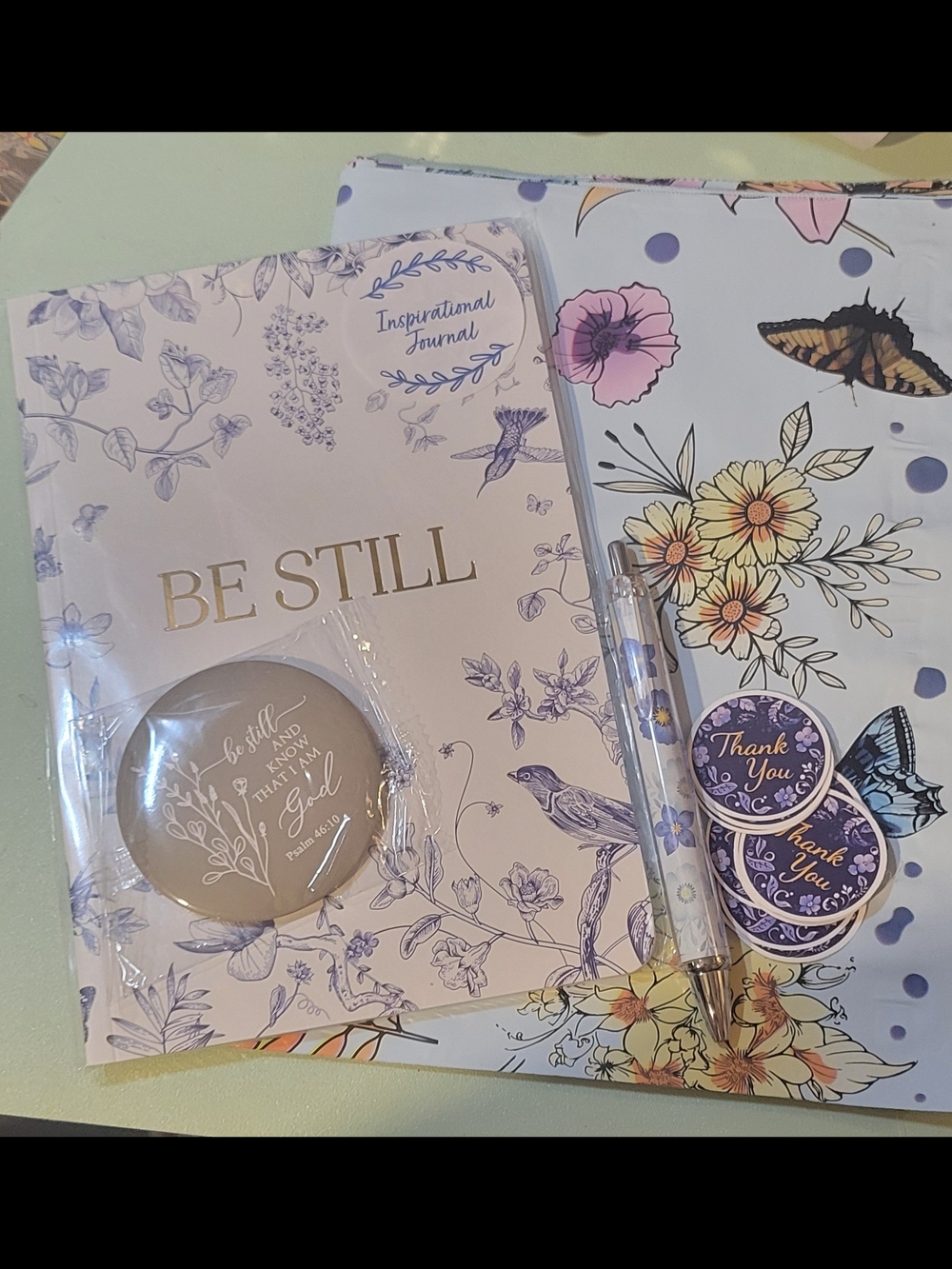 Be Still Inspirational Journal Set - Lavender Floral - Picture 1 of 3
